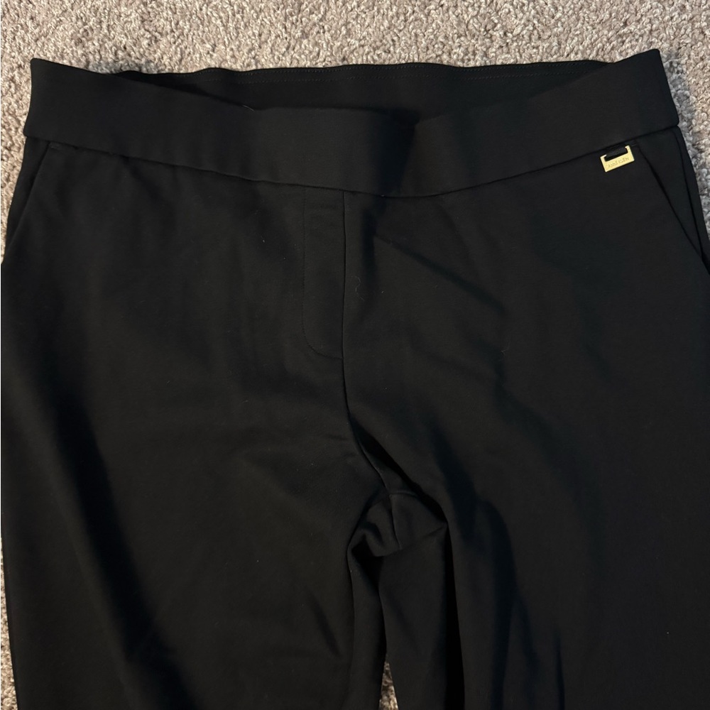 Black Anne Klein comfy work Pants with Gold Logo